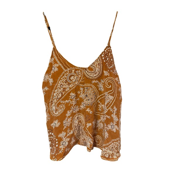 Zara set - tank & pants bandana print. L top, XL pants‎ Brown Pockets Cupro - Picture 7 of 16